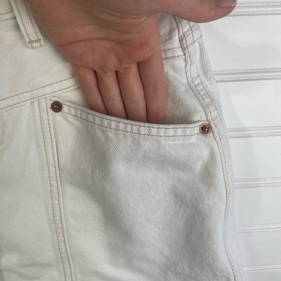 Abercrombie & Fitch White Denim Button Down Mini Natural Rise Skirt 27/4 Women - Picture 6 of 6